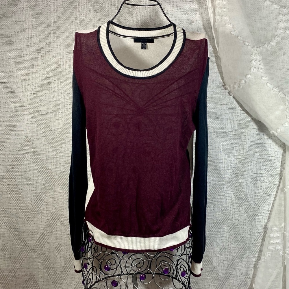 Joe's jeans burgundy colorblock sweater size XS